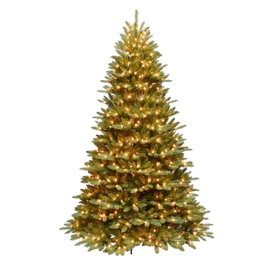 7.5Ft Pre-Lit Fraser Fir Artificial Christmas Tree, Color Select Clear & Multi-Colored Lights By Puleo International in Green | 7.5 ft | Michaels®